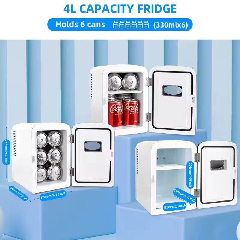 Portable 4L Mini Beauty Fridge for Skincare & Cosmetics