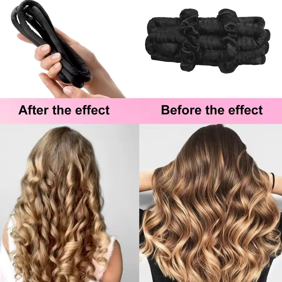 Heatless Silk Curling Rod Headband Set